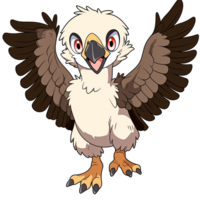 Cute Chibi Vulture Clipart AI Generative png