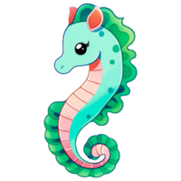 Cute Seahorse Clipart AI Generative png