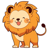 Cute Chibi Lion Clipart AI Generative png