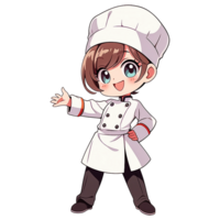 Cute Chibi Girl Chef AI Generative png
