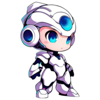Chibi Futuristic Robot Boy AI Generative png