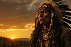 native american man indian tribe portrait photo