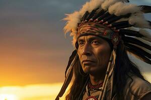 nativo americano hombre indio tribu retrato foto