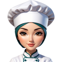 mulher chefe de cozinha com hijab. ai generativo png
