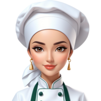 Woman Chef with hijab. AI Generative png