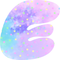 english letters E watercolor Festive pink blue watercolor dots create a unicon dream atmosphere png
