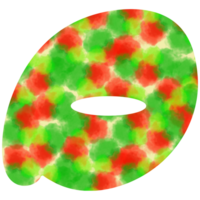 Anglais des lettres ré de aquarelle points de fête rouge et vert aquarelle points créer une Noël atmosphère png