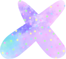 english letters X watercolor Festive pink blue watercolor dots create a unicon dream atmosphere png