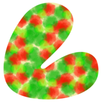 Anglais des lettres l de aquarelle points de fête rouge et vert aquarelle points créer une Noël atmosphère png