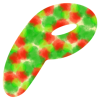 engelsk brev p av vattenfärg prickar festlig röd och grön vattenfärg prickar skapa en jul atmosfär png