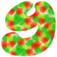 english letters Y of watercolor dots Festive red and green watercolor dots create a Christmas atmosphere png