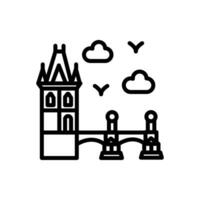 Charles Bridge icon in vector. Illustration vector