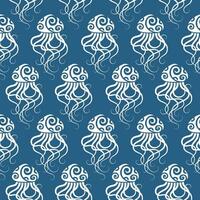 Seamless pattern with jellyfish. Maori style. Vector. vector