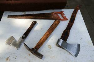 Old and antique items are sold at a flea market in Israel. photo