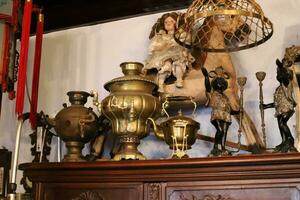 Old and antique items are sold at a flea market in Israel. photo