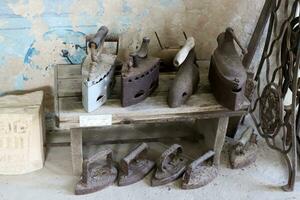 Old and antique items are sold at a flea market in Israel. photo