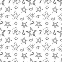 Seamless Christmas pattern. Vector illustration in doodle style