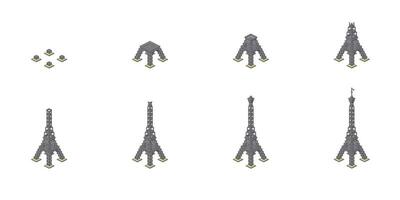 Construction of the Eiffel Tower. Vector