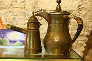 Old and antique items are sold at a flea market in Israel. photo