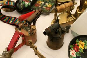 Old and antique items are sold at a flea market in Israel. photo