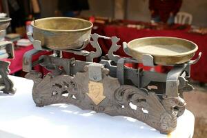 Old and antique items are sold at a flea market in Israel. photo