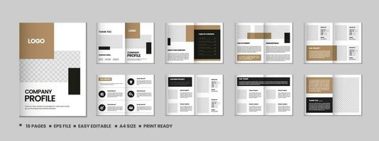 Company profile, multipage flyer brochure, portfolio magazine, annual report, catalog and a4 multipage template design vector