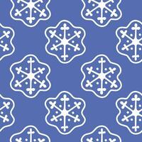 Snowflake doodle Christmas winter seamless pattern for paper, fabric, decoration. Vector illustration