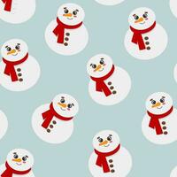 Snowman vector seamless pattern, Christmas pattern, print, background, textile
