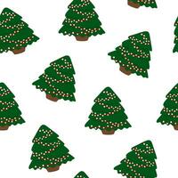 Christmas tree vector seamless pattern, Christmas pattern, print, background, wallpaper, textile