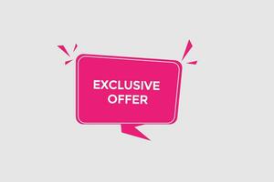 new exclusive offer  website, click button, level, sign, speech, bubble  banner, vector