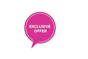 new exclusive offer  website, click button, level, sign, speech, bubble  banner, vector