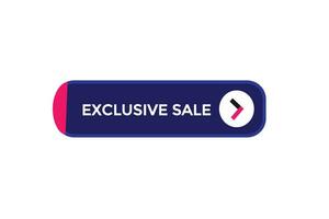 new exclusive sale website, click button, level, sign, speech, bubble  banner, vector