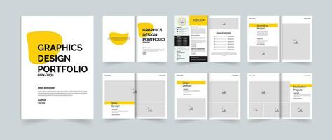 Graphics design portfolio template design or portfolio layout a4 size vector