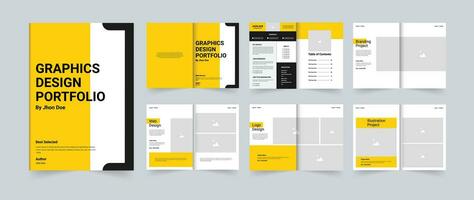 Creative portfolio or graphics design portfolio template A4 size print template vector