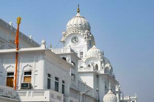 View of details of architecture inside Golden Temple Harmandir Sahib in Amritsar, Punjab, India, Famous indian sikh landmark, Golden Temple, the main sanctuary of Sikhs in Amritsar, India photo