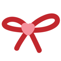 Kawaii Cute red ribbon with heart png