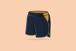 Deportes juego o ejercicio corto calzoncillo y casual vestir vector ilustración. Moda objetos icono concepto. Niños cómodo pantalones cortos con compresión polainas interior apretado vector diseño.