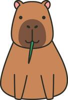 capybara icon. Cartoon capybara vector icon for web design isolated on white background