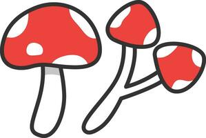 Mushroom icon. Editable outline stroke size. Vector illustration.