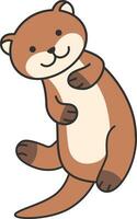 Cute otter cartoon vector Illustration isolated on a white background.