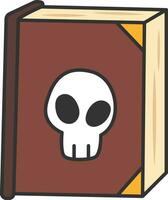 Book with skull cover. Vector illustration in flat style. Isolated on white background.