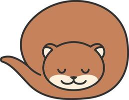 Cute little otter. Animal cartoon character. Vector illustration.