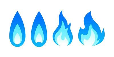 Blue fire vector isolated on white background