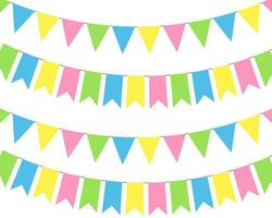 Decorative colorful party pennants for birthday celebration vector