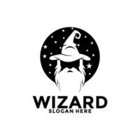 Wizard Magician logo design illustrations vector template