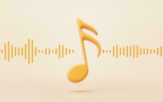 Music notes with cartoon style, 3d rendering. photo