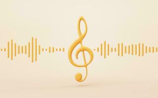 Music notes with cartoon style, 3d rendering. photo