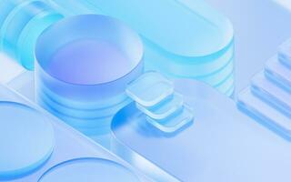 Abstract glass shape background, 3d rendering. photo