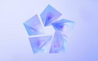 Transparent glass geometry, 3d rendering. photo