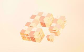 Abstract cube glass geometry background, 3d rendering. photo